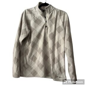 Eddie Bauer Checkered Quarter Zip Pullover